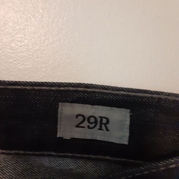 BKE AIDEN Mens 29R Dark Blue Distressed Denim Jeans Button Up Fly - Picture 4 of 14